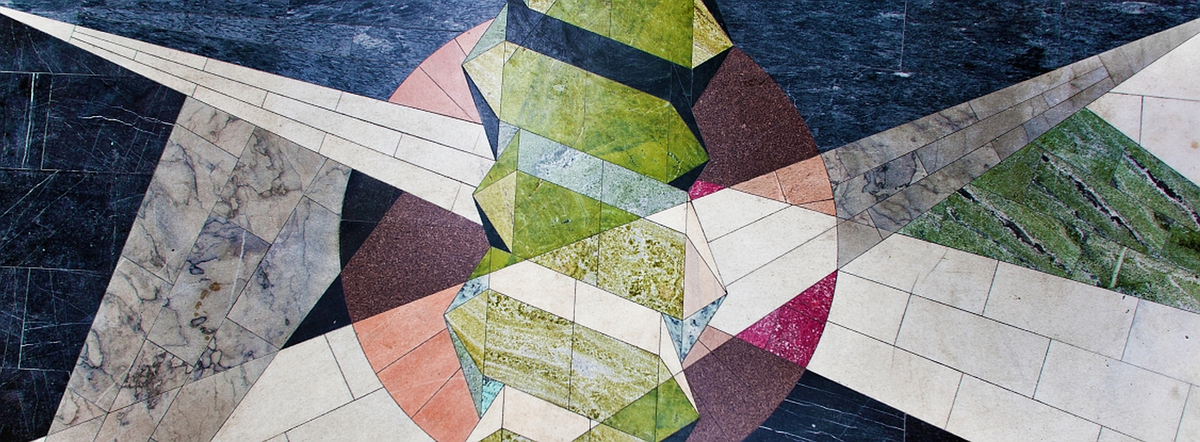 The mosaic floor in the entrance hall in the Geology Building, Department of Geosciences. Photo: Asbjørnsen, UiO