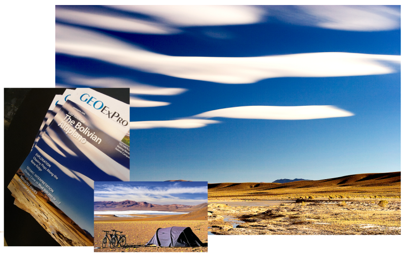 Om den episke reisen gjennom det kontrastfulle landskapet i det Boliviske høyfjellandskapet, Altiplano, les coverstory i GEO ExPro, september 2020. Foto: Olivier Galland og Caroline Sassier/UiO. Ill: GK/GEO