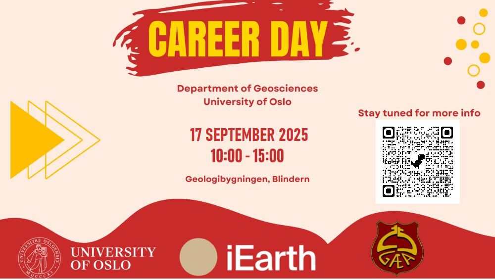 Geofaglig karrieredag er for studenter ved Institutt for geofag, og blir arrangert av iEarth, GÆA og GFU. Poster: Lefteris/UiO