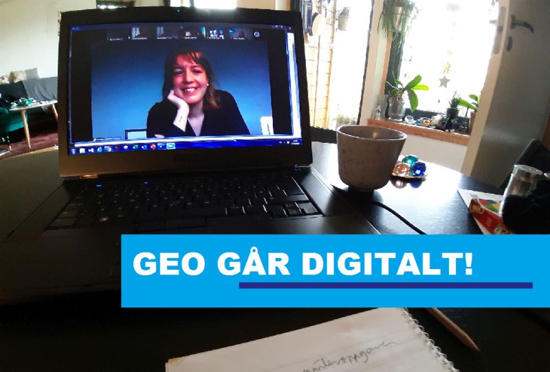 Møter på videolink:  Utdanningsleiar ved Institutt for geofag, Karianne S. Lilleøren via videolink  allmøte med studentane fredag 27. mars. – Det er viktig å gi studentane eit rom for å møta oss som jobbar på insituttet, og der dei kan stilla spørsmål og få svar på det dei lurar på, seier Karianne S. Lilleøren.