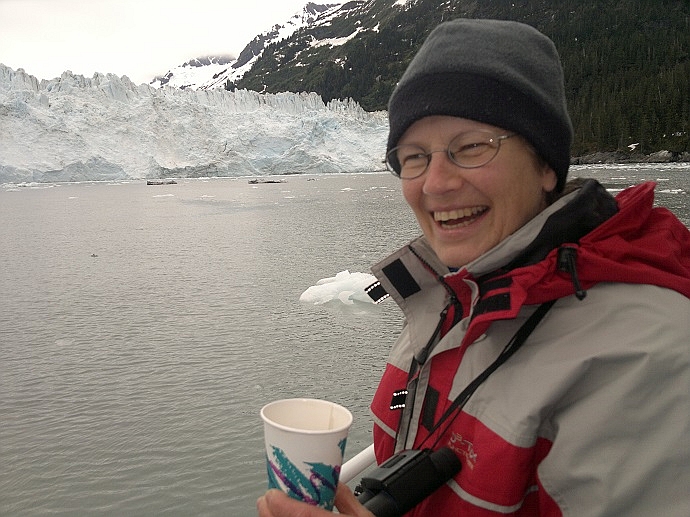 Photo: Professor of Glaciology Regine Hock at field work.