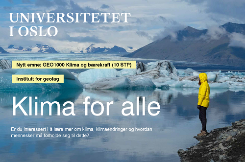 Bilde av framsida for brosjyre GEO1000, nytt emne frå hausten 2022; Klima for alle