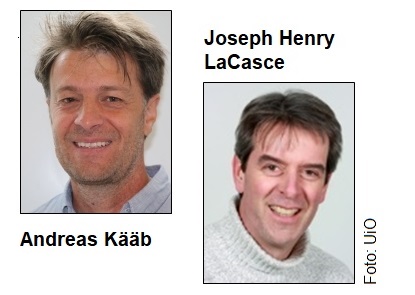 New memberships and scientific positions in collaboration for research for the Professors Andreas Max Kââb and Joseph LaCasce from 2022. Photo: Geir Holm/UiO, Collage: GK/UiO