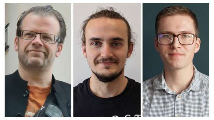 Portrati photos of From left: Professor Trond Saue, PhD Student Quentin Pitteloud, and PhD Student Oliver Macphail Bohle.