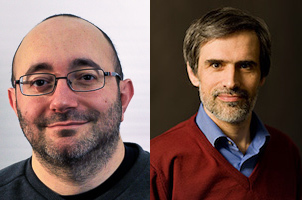 Portrait photo of Michele Casella and Jürgen Gauss.