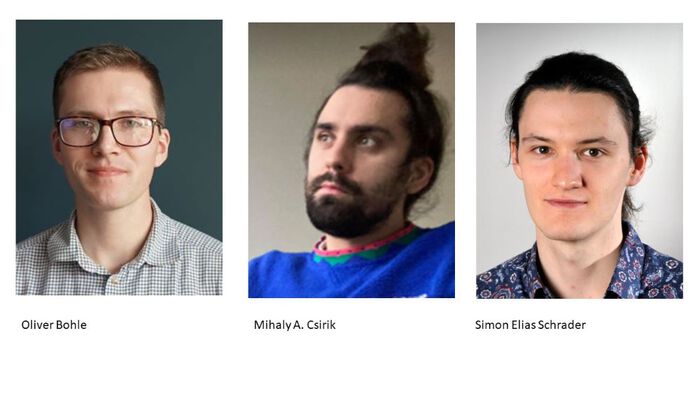 Portrait photo of Oliver Bohle, Mihaly A. Csirik, Simon Elias Schrader. 