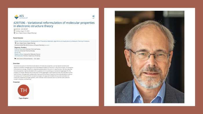 The presentation and presenter, Trygve Helgaker, at the virtual symposium in August 2025. 