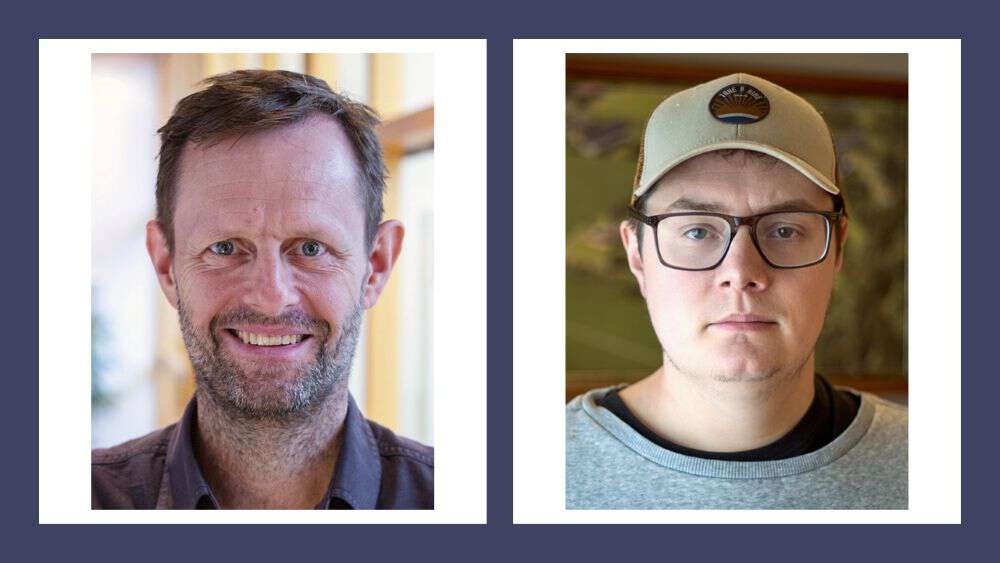 Portrait photo of two men. 