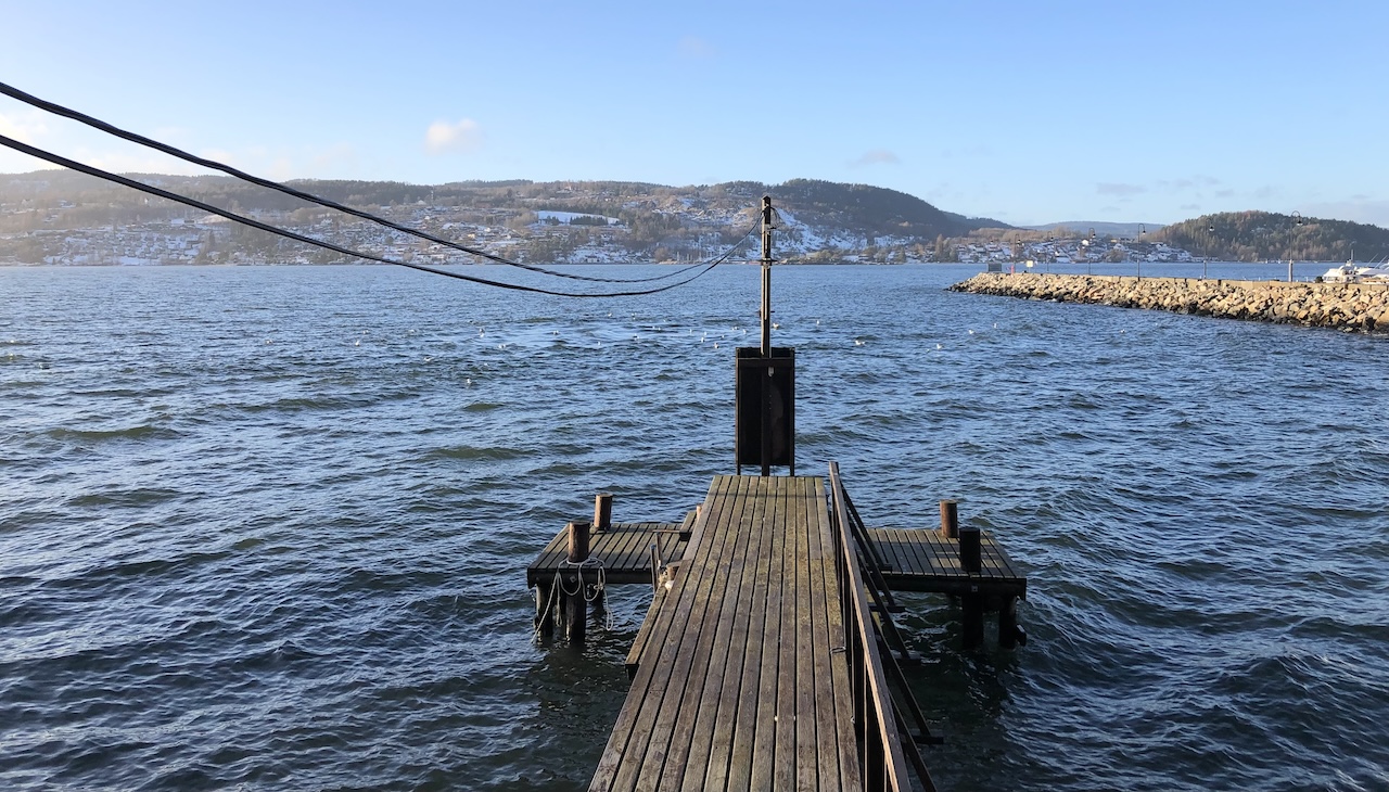 Tollboden pier with a view of the Oslofjord.