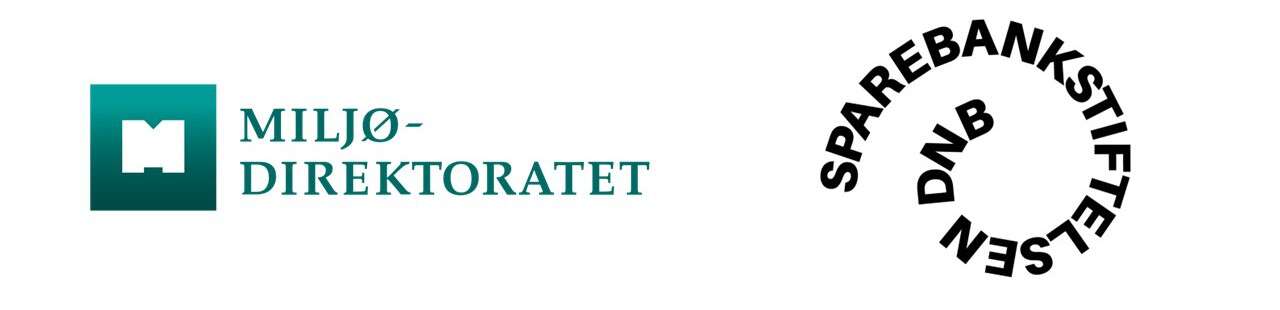 Logoene til de to arrangementssponsorene: Miljødirektoratet og Sparebankstiftelsen DNB