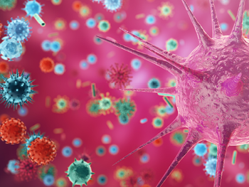 Illustrasjonsfoto av celler og virus fra Colourbox.com.