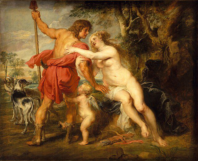  Venus og Adonis av den flamske maleren Peter Paul Rubens (1577-1640). Wikimedia Commens.