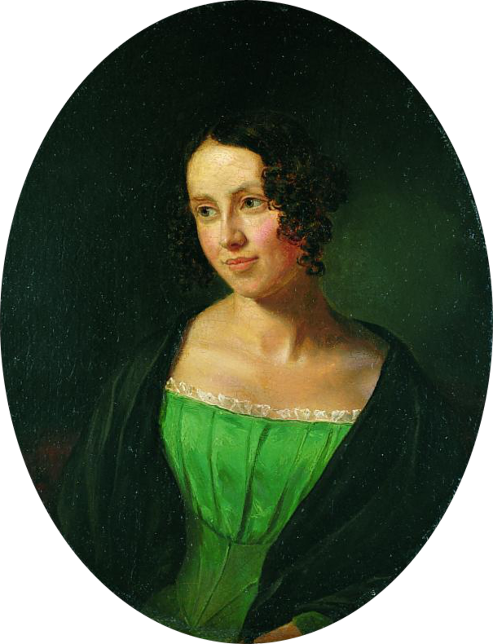 Regine Olsen malt av den danske maleren  Emil Bærentzen (1799-1868). Wikimedia Commons. 