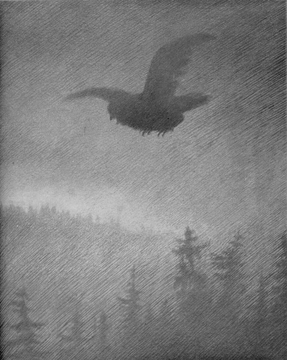Pesta kommer malt 1894-95 av Theodor Kittelsen. Wikimedia Commons