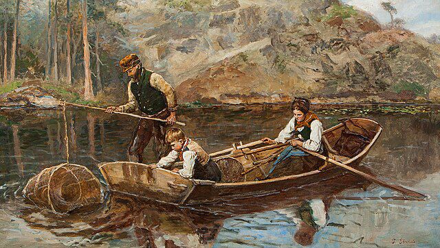 Rusefiske malt av den norske maleren Jahn Ekenæs (1847-1920). Wikimedia Commons.