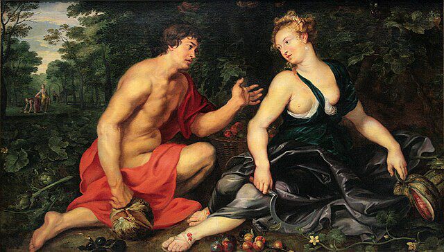 Vertumnus og  Pomona  malt   den flamske maleren Peter Paul Rubens (1577-1640). Wikimedia Commens.