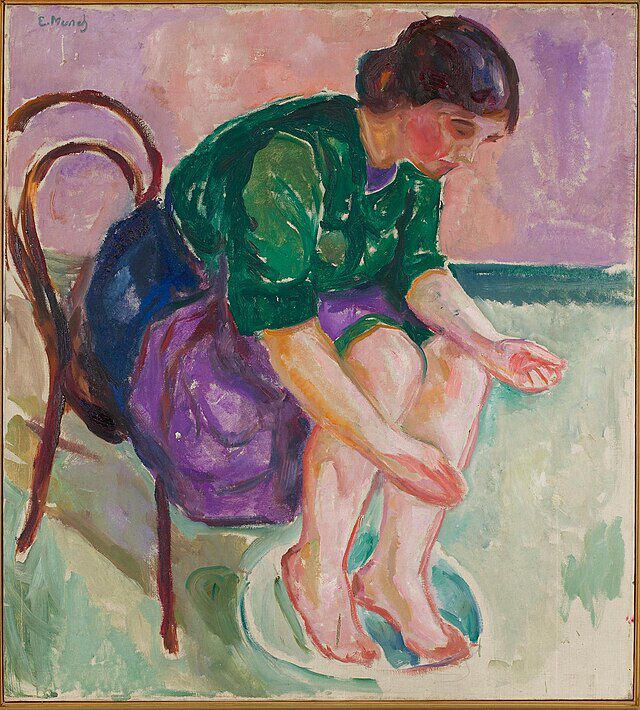 Fotbbad malt av Edvard Munch. Wikimedia Cpmmons.