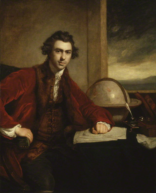 Joseph Banks malt i 1773 av den britiske maleren Joshua Reynolds (1723-1792). Wikimedia Commons.