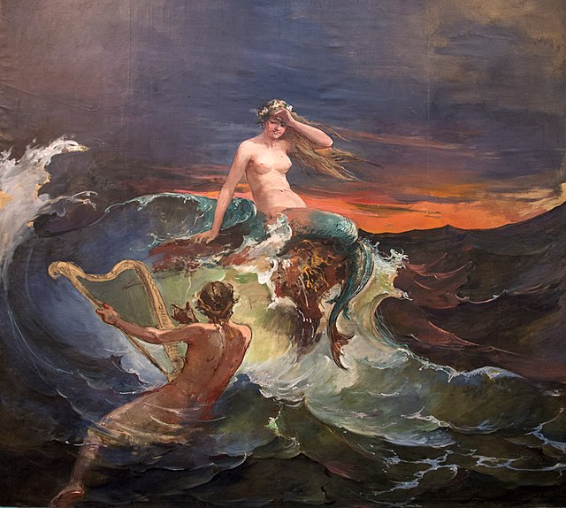 Havmyter malt av Nils Bergslien (1853-1928).