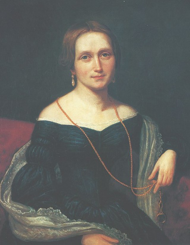 Camilla Collett (1813-1895) malt av den norske maleren Johan Gørbitz (1782–1853). Wikimedia Commens.