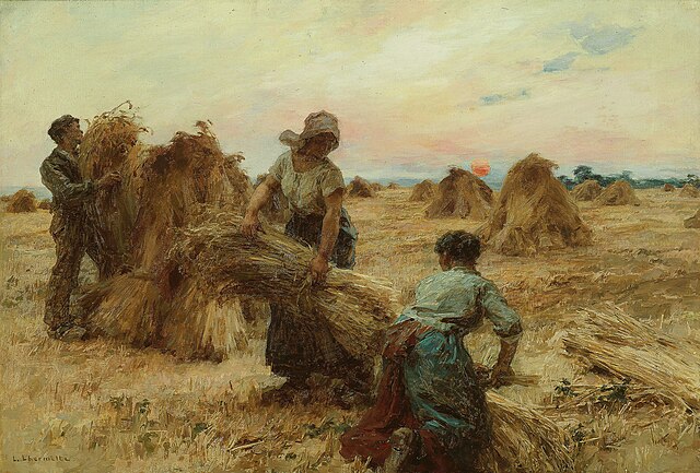 The Harvesters (Innhøstere) malt avden franske maleren Léon Augustin Lhermitte (1844-1925) . Wikimedia Commens.