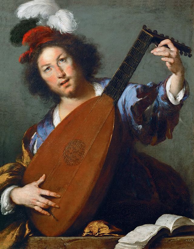 Luttspiller malt av den italienske maleren Bernardo Strozzi (ca. 1581 -1644). Wikimedia Commons.