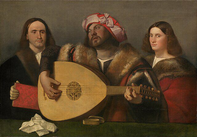 En konsert malt av den italienske maleren Giovanni Cariani (c. 1490–1547). Wikimedia Commons