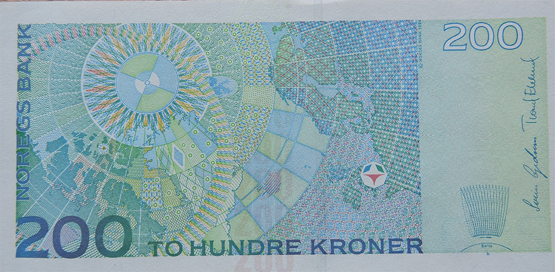 Bakside 200 kroner seddel