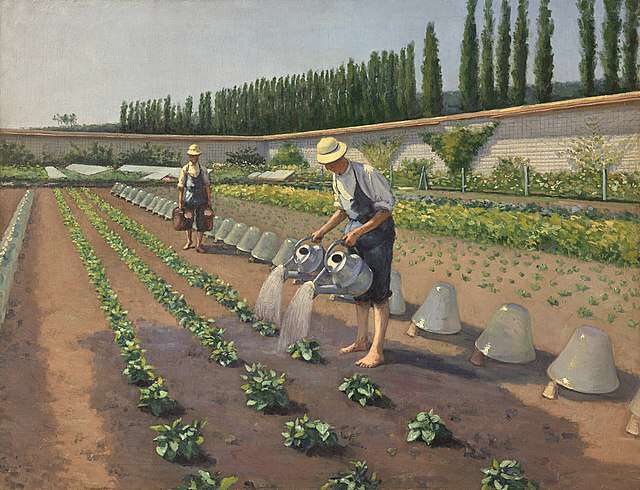 Gartnerne malt av den franske maleren Gustave Caillebotte (1848-1894). Wikimedia Commons.