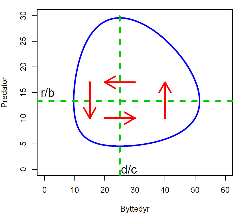 Fasediagram Lotka-Volterra