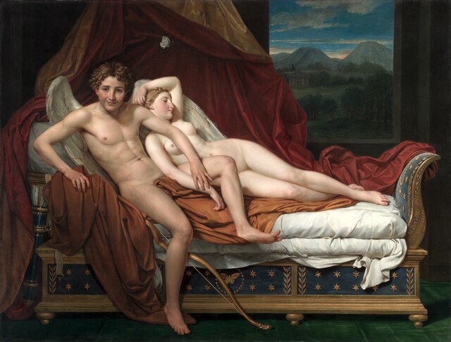 Cupido og Psyke (1817) av den franske maleren Jacques-Louis David (1748-1825). Wikimedia Commons.