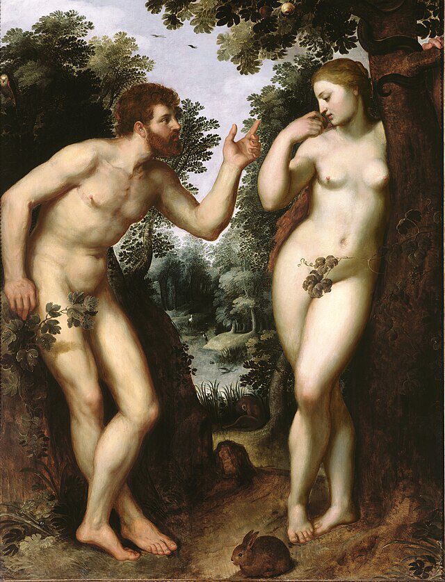 Adam og Eva malt av den tyske maleren Lucas Cranach den eldre(1472- 1553) . Wikimedia commons