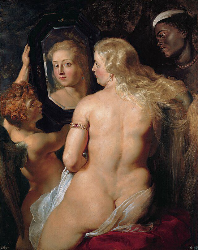 Venus ved speilet malt av Peter Paul Rubens. Wikimedia Commens.