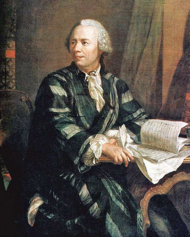 Leonhard Euler malt av den sveitsiske maleren Jakob Emanuel Handmann (1718-1781). Wikimedia Commons.