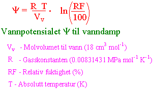 Vannpotensialet til vanndamp