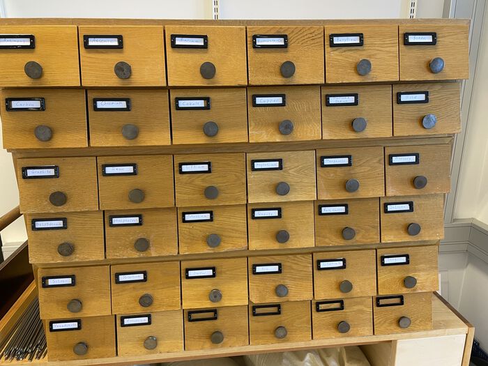 Old library system used for storing stones