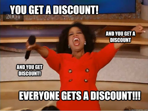Oprah sier: "You get a discount. Every student gets a discount!!".