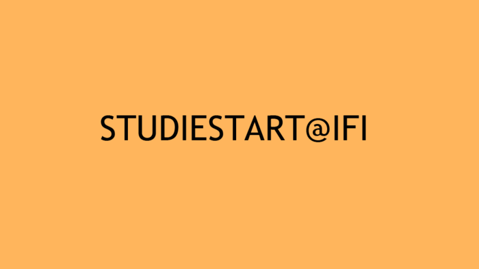 Teksten studiestart@ifi på oransje bakgrunn