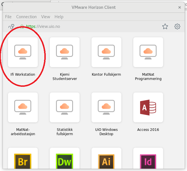 Bilde som viser IfI Workstation-ikonet