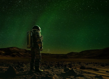 Northern Lights om Martian Sky - AI Midjourney