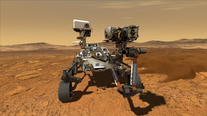 Bildet kan inneholde: robot, maskin, teknologi, militær robot, landskap.