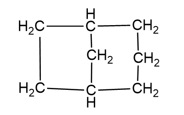 bilde av en alisyklisk broforbindelse der brohodene er bundet sammen med tre broer. en bro har et karbonatom i seg, en bro har to karbonatomer i seg og en bro har tre karbonatomer i seg