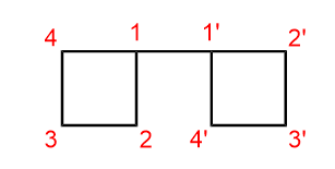 Bilde av nummereringen av 1,1'-bi(syklobutan)