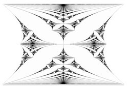 Bildet kan inneholde: font, svart og hvit, sommerfugl, kunst, symmetri.