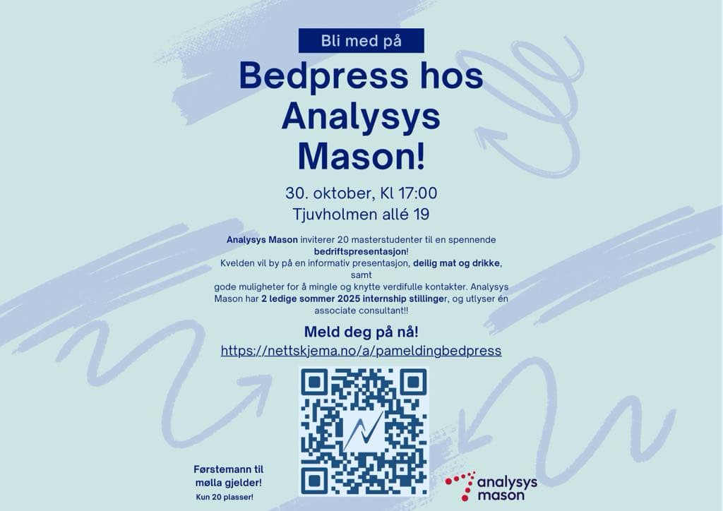 Bildet viser informasjon om arrangementet,