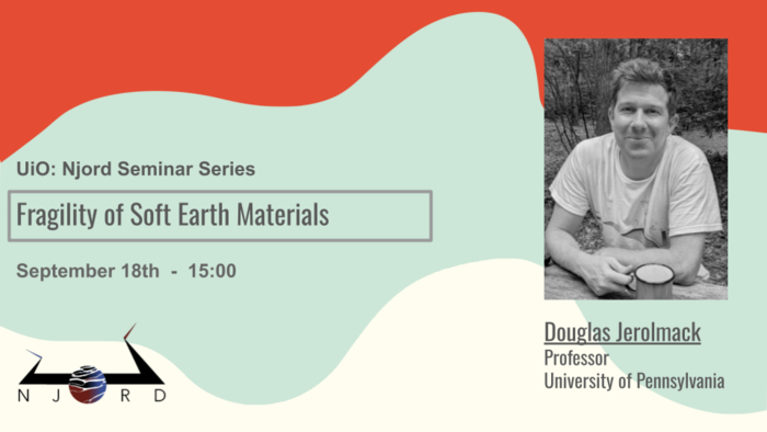 A poster for a Njord seminar showing presenter, title, date, Njord seal, and Zoom link. 