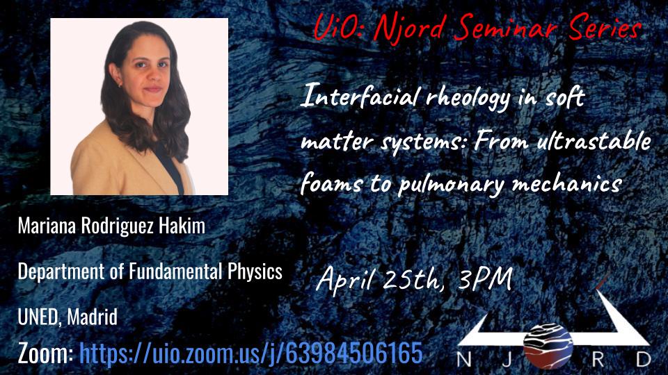 A poster for a Njord seminar showing presenter, title, date, Njord seal, and Zoom link. 