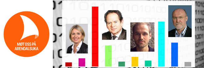Kristin Vinje møter Magnus Takvam, Emil Aas Stoltenberg og Bernt Aardal.