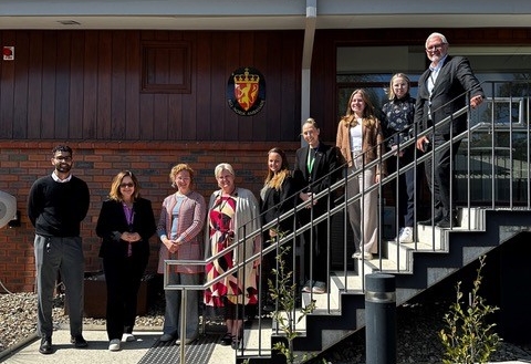 Canberra, Australia: From left: Shameek Godora (Adviser), Ambassador Anne Grete Riise, Grace Shephard, Wenche Hauge (Consular officer), Mona Martinsen Nygård (First secretary/Head of chancery), Kjersti Lien (intern) Sunniva Breidvik (intern), Victoria (consular/administrative officer), Erik Svedahl (Deputy Head of Mission).
