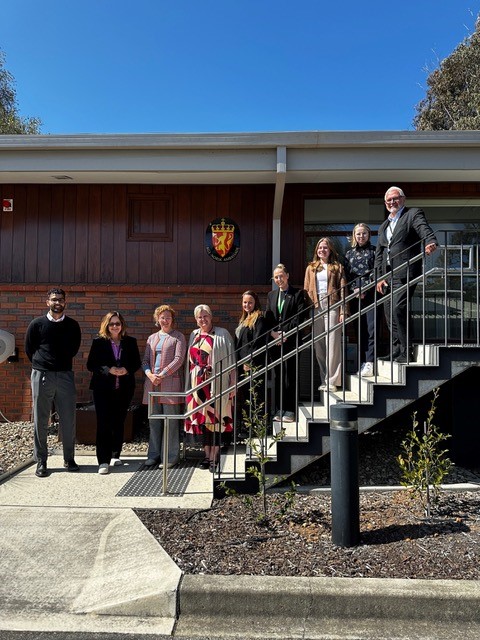 Photo taken outside the Norwegian Embassy in Canberra, Australia.